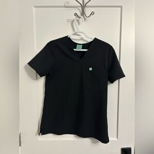 Garde-Malade Black Scrub Top – Size Small – Made in Canada